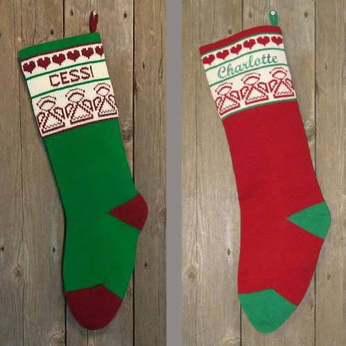 Traditional Style Personalized Knit Christmas Stockings with