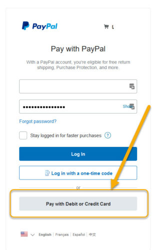 paypal without account