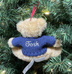 bear ornament back blue sweater